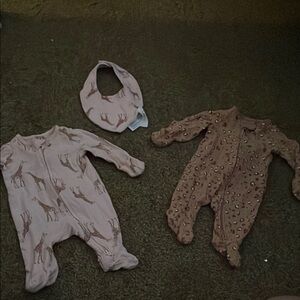 Kids One Piece Set - Pink and Brown